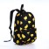 A backpack with a zipper, black color