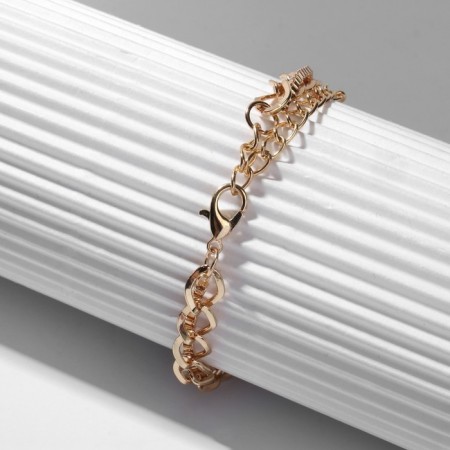 Bracelet Metal "Snake", green color in gold, l = 16 cm-2