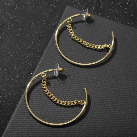 Ring Earrings "chains" links, color gold
