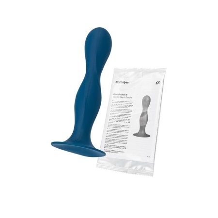 Satiffyer Double Ball-R phallimitator, 18 cm, silicone, blue color-9