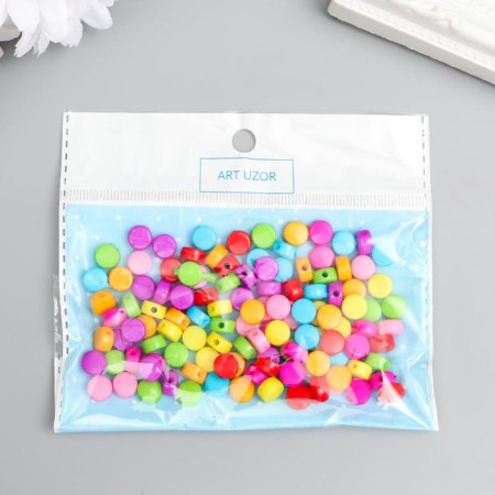 Beads for creativity Plastic "Color Coarse" set of 120 pcs 0.3x0.6x0.6 cm-3