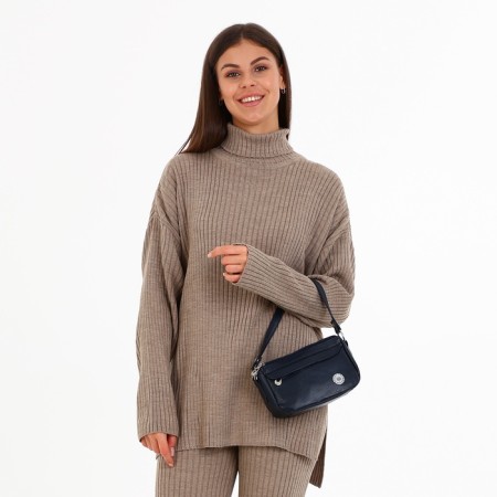Bag Cross-Bodi with a zipper, blue color-1