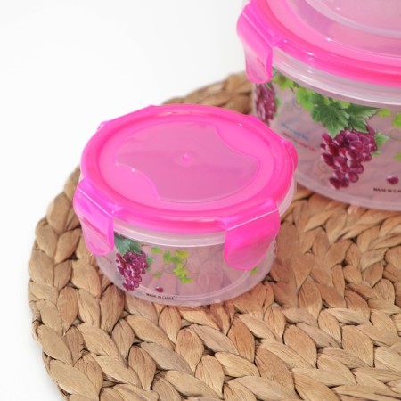A set of plastic containers “grapes”, 3 pcs: D = 8.5; eleven; 14 cm, color mix-1