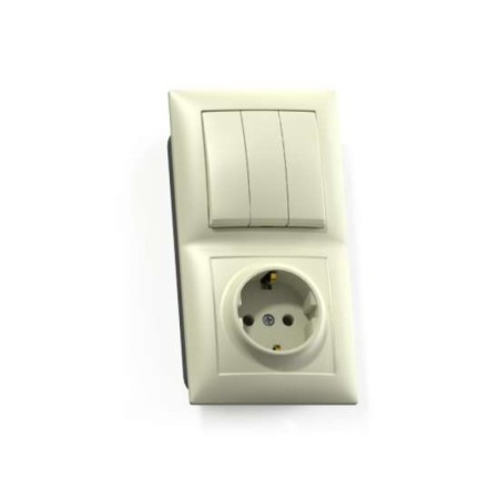 Block, joint venture, "Selena" BKVR-413 "Kuntsevo" 8178 socket, 3 keys, elephant color bone