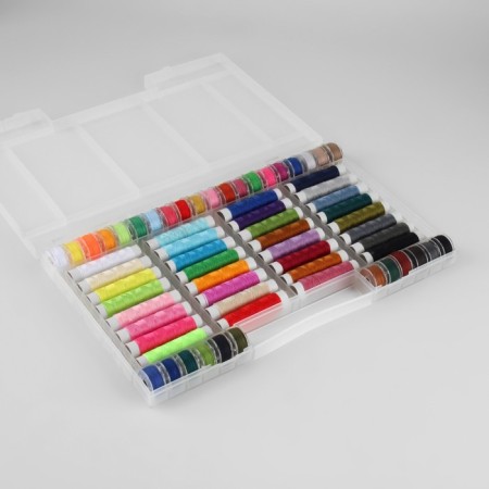 Set of sewing threads, 40/2, 20 m, 64 pcs, in the organizer, color colorful color-2