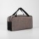 Cosmetic bag on a zipper, with a grid, brown color