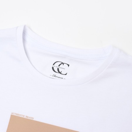 T -shirt male, white color, size 46 (m)-1