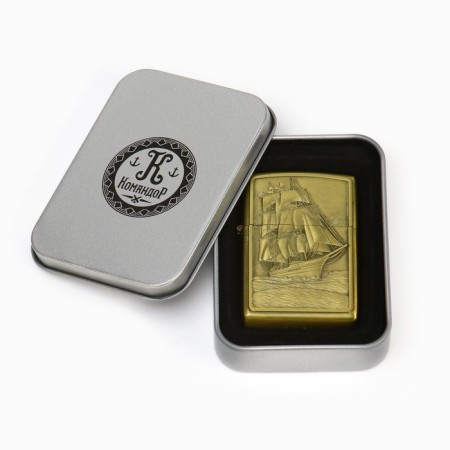 Lighter gasoline "ship" in a gift box-3