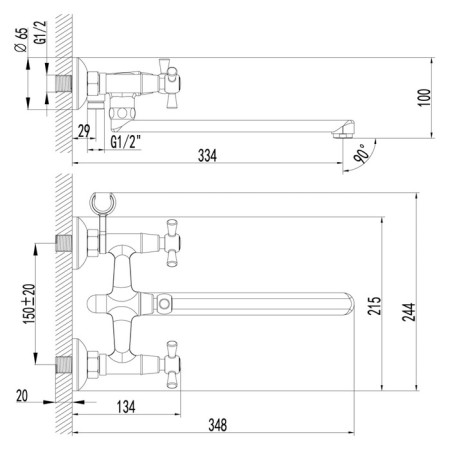 Bath mixer and shower Lemark LM7451C, with a swivel of 300 mm, color chromium-1