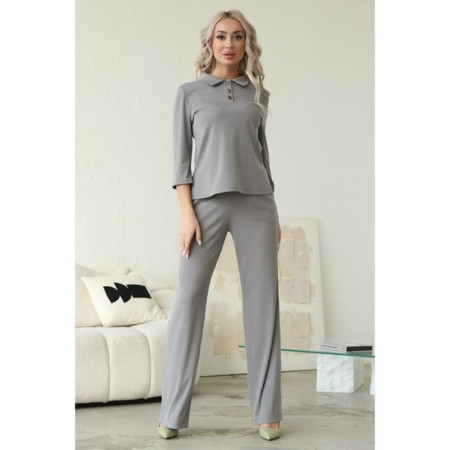 Female suit, size 54, gray color-5