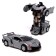 Inertial “sports car” robot, transforms in a collision, mixing color