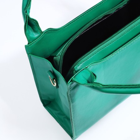 Bag Female Tout with zipper, green color-6