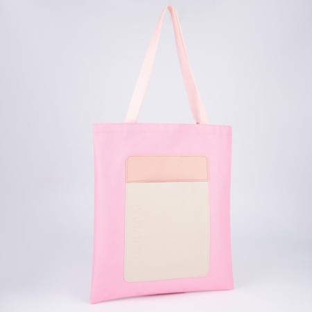 A chopper bag with a “minimum” pocket, peach color, 40 x 35cm-3