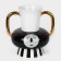 Vase for flowers decorative Face with handles 24 x 24 x 24 cm