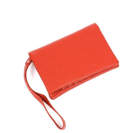 Wallet, button, 12 pockets, 1 section for trifles, n/k scarlet fleetter