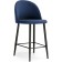 Metal amisore stool/velor, black/blue 48x53x95 cm