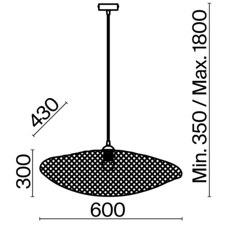 Suspension lamp Freya Wavy, E27, 1x60 W, 300x430x600 mm-13