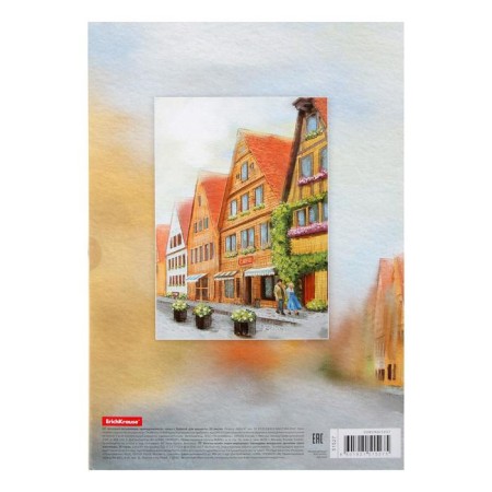 A4 watercolor paper, 10 sheets, block 180 g/m², Erichkrause "Promenade", 100% white, in cardboard folder-2