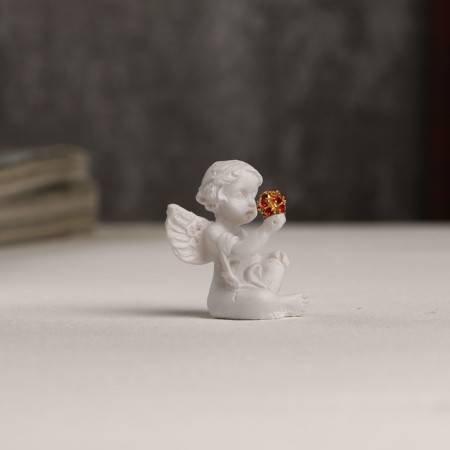 Polystone souvenir "Snowthrough angel with a red ball" 3.5x3x2.2 cm-3