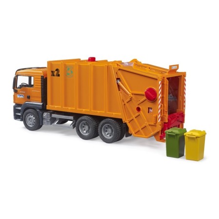 Bruder man garbage truck, with tanks, orange color-3