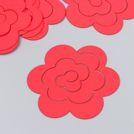 The workpiece of Foamiran "Flower Curly" 10x9.5 cm set 5 pcs. red-2