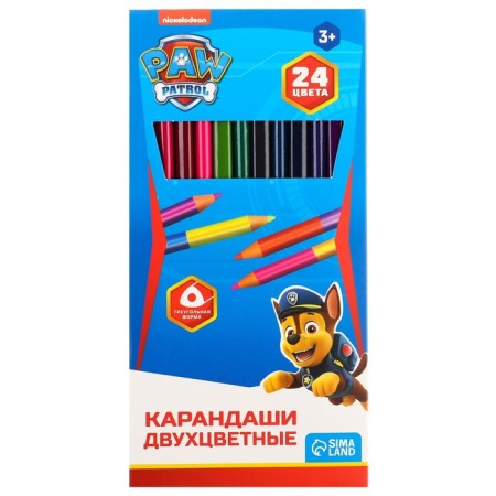 Color pencils, 24 colors, bilateral, puppy patrol-6