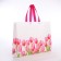 Bag without fastening, white/pink color