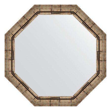 Mirror in the baguette frame, silver bamboo 73 mm, 74x74 cm