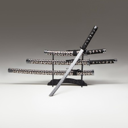 Suv. Product Katana 3V1 on a stand, scabbard leatherette, gray leopard 47/70/89cm
