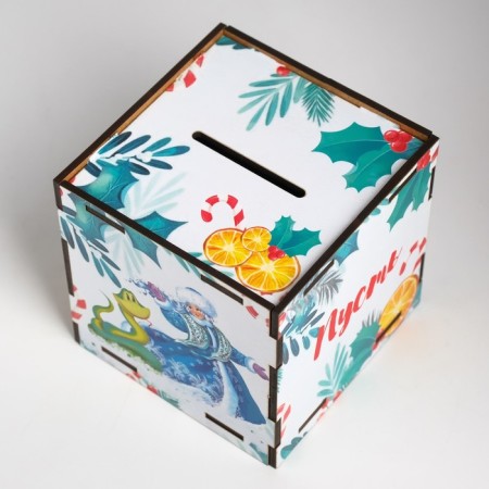 New Year's piggy bank Cube "Snake. Let the dreams come true" 10x10x10 cm-5