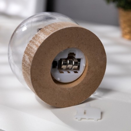LED figure "Ball with a deer" 8 × 8.5 × 8 cm, wood, plastic, batteries AG13x3, glow warm white-2