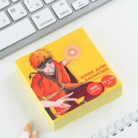 Block for recording, unnecessed 200 liters. 75x75 mm "Anime"-1