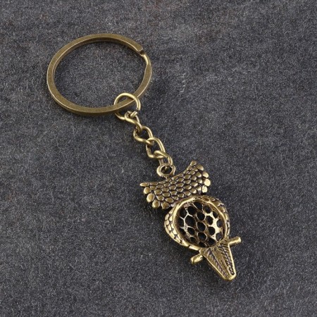 Souvenir-sides "owl bold", brass, amber, 5x1.5x8.5 cm-1
