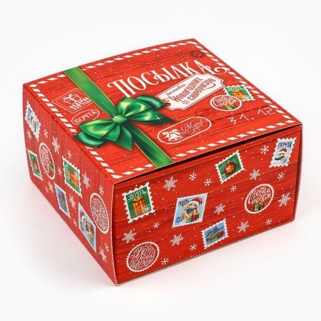 Box the national team "New Year's package", 14 x 14 x 8 cm, New Year-2