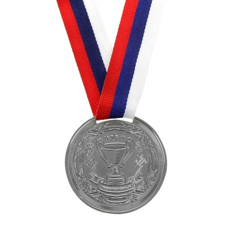 Prize medal 013 diam 5 cm. 2 place, tricolor. Color ser. With a ribbon-3