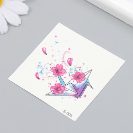 Tattoo on the body color "bird-arches" 6x6 cm-1