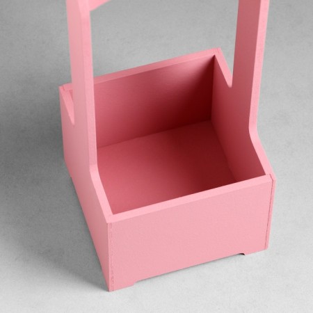 Kashpo - wooden box 13.5x13.5x30 cm pink coral-2