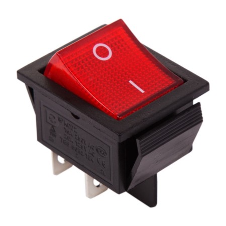 Klavima switch 250V 20A (4C) On -OFF red with backlight (RWB-502, SC-767, IRS-201-1)