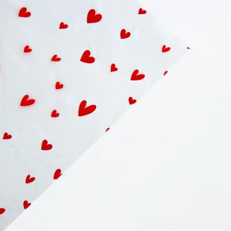 Flower film Packaging Moisture -resistant “I love”, white, 0.6 x 10 m-2