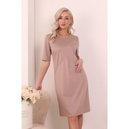 Women's dress, size 46, beige color-7