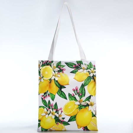 Bag Schoper "Lemons" 35x0.5x40 cm, Department without lightning, without lining, white-2