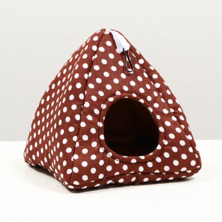 House "Vigva" for rodents 17*17*17 cm, calico, fleece, foam