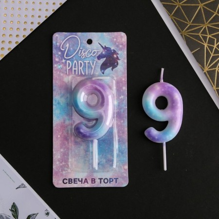 Candle for the cake, number "9", 5.5 x 8 cm.-1