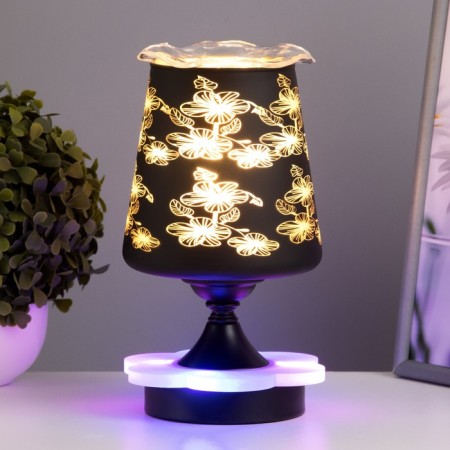 Aroma lace with backlight "Flowers" E14 40W +RGB black 12.5x12.5x23 cm-1