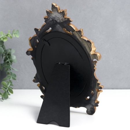 Photo frame Polystone 10x15 cm "forget -me -nots in the leaves" gold 18x28 cm-2