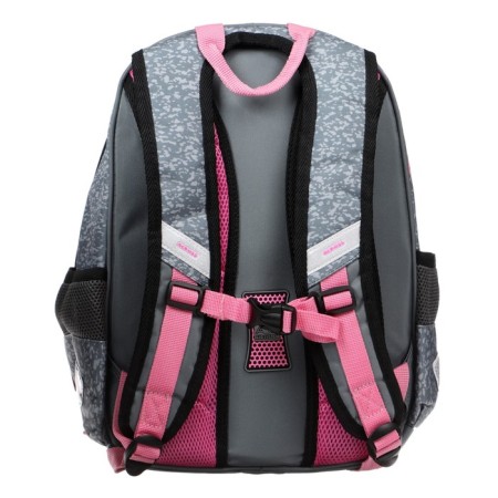 Frame backpack 39 x 29 x 17 cm, Across 410, filling: bag, pencil case, gray/pink ACR22-410-11-4