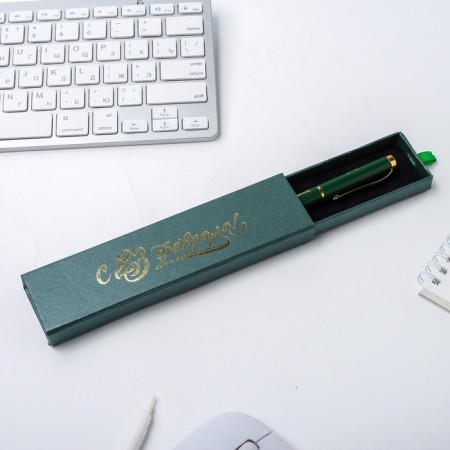 The pen in the case "From February 23!" , metal, 1.0 mm, blue paste-1