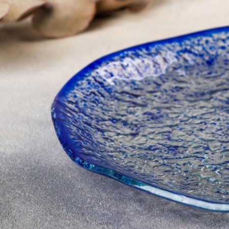 Black lunch plate Magistro "Blue Diamond", D = 24.5 cm, blue color-3