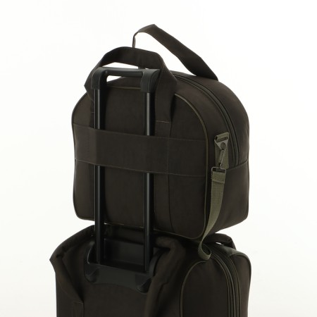 Small 37 L (S) suitcase with Sacvoyage bag, lightning department, extension, Khaki color-12