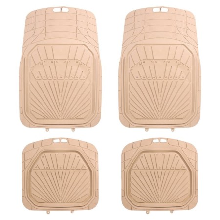 Carpets in a salon with a high side, PVC, universal, beige, set 4 pcs-1